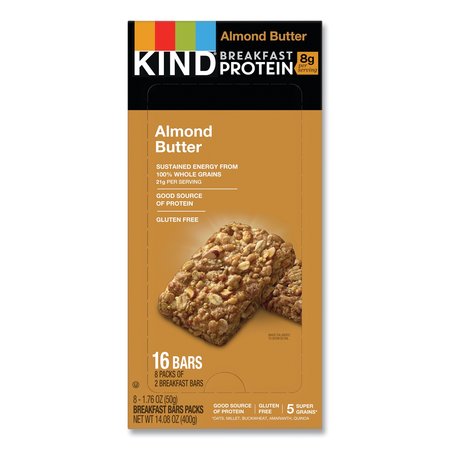 KIND Breakfast Protein Bars, Almond Butt, PK8 25953